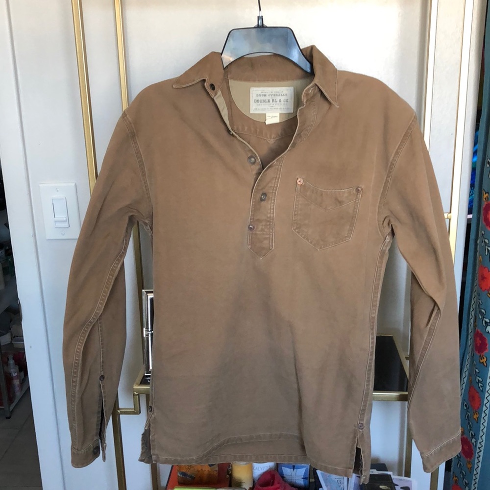 RRL Ralph Lauren medium brown canvas shirt.